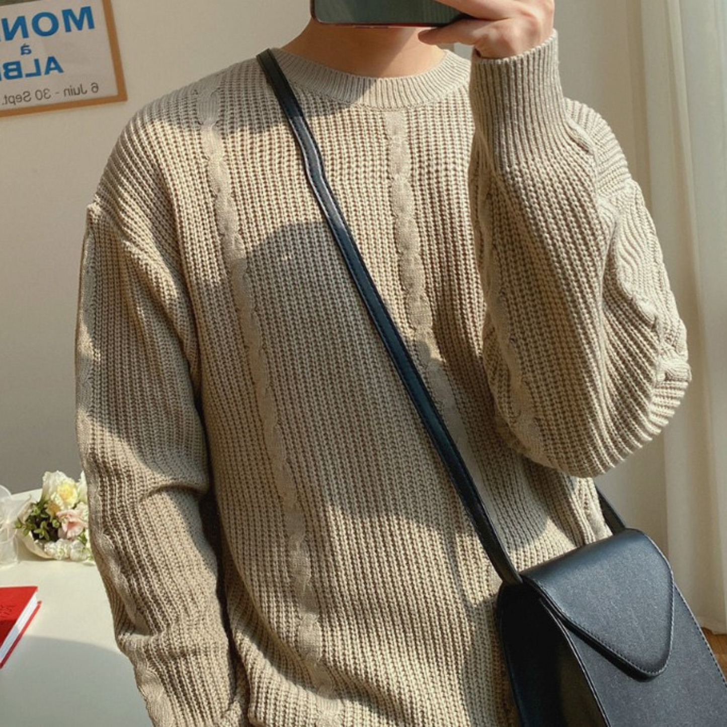 square shoulder leather bag EN200