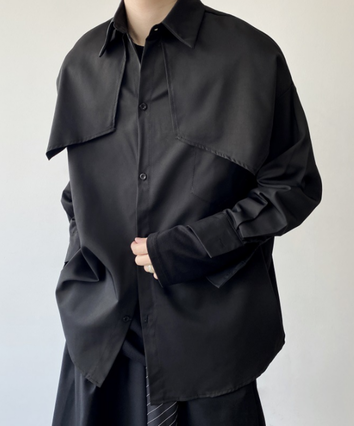 dark layered loose shirt EN766