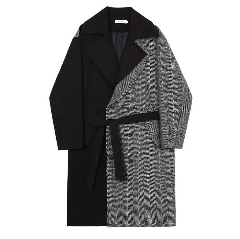 two-tone wool coat EN129