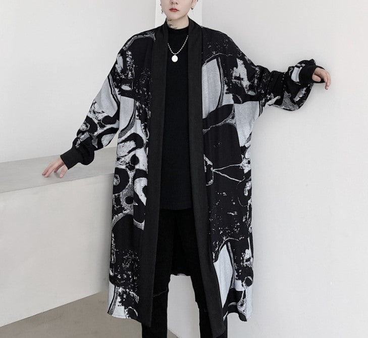 dark long cardigan EN090