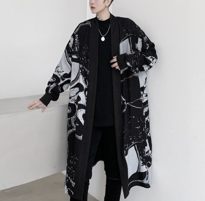 dark long cardigan EN090