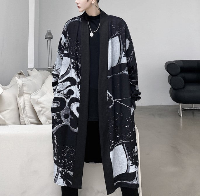 dark long cardigan EN090