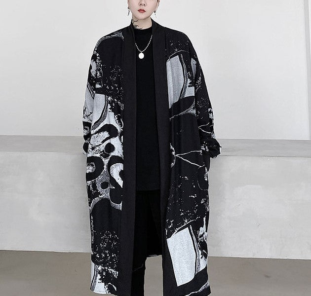 dark long cardigan EN090