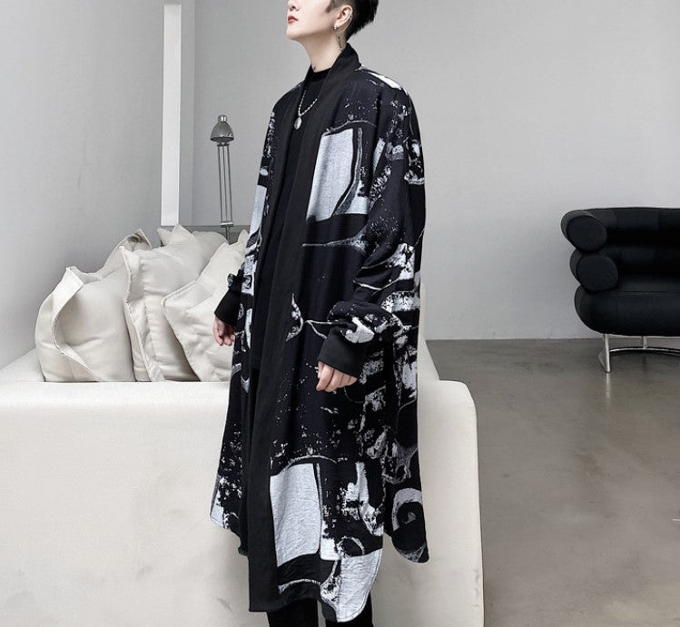 dark long cardigan EN090