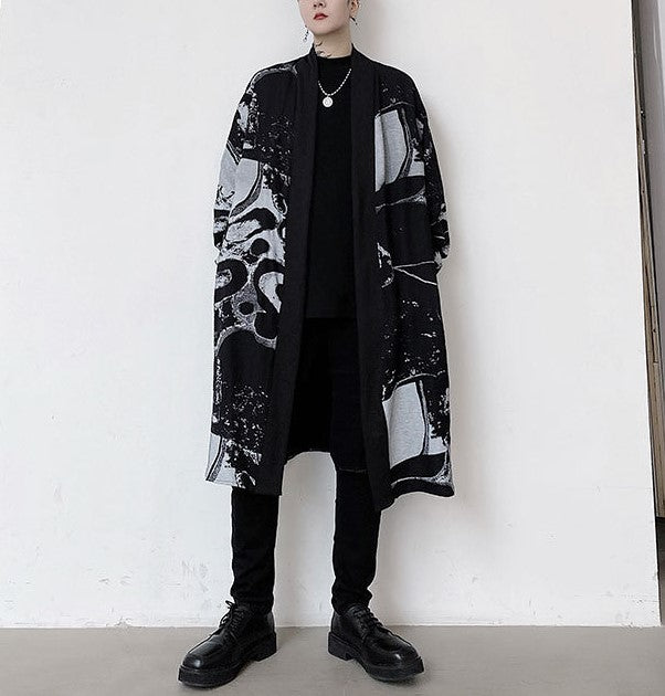 dark long cardigan EN090