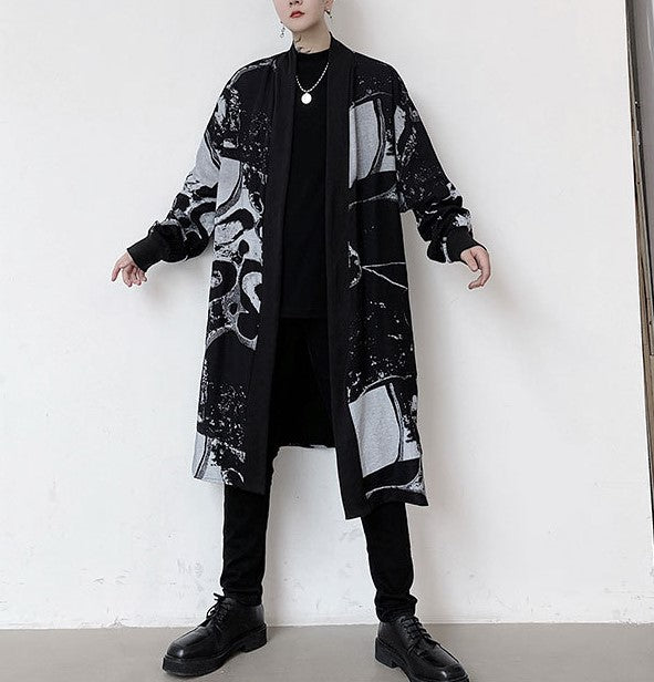 dark long cardigan EN090