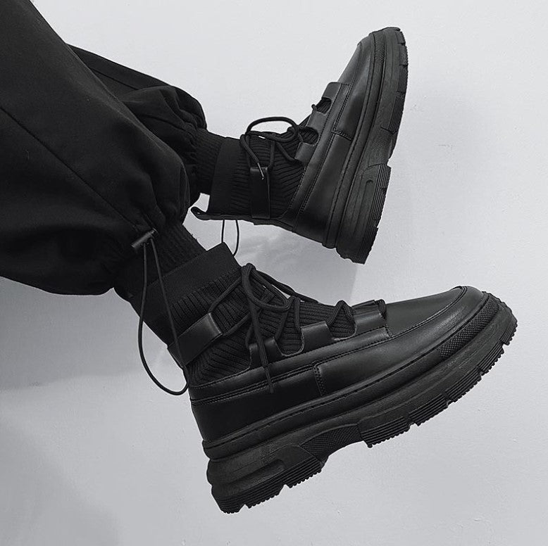 platform leather boots EN107