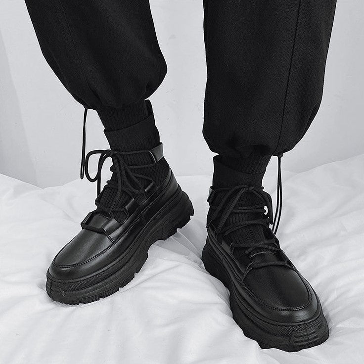 platform leather boots EN107