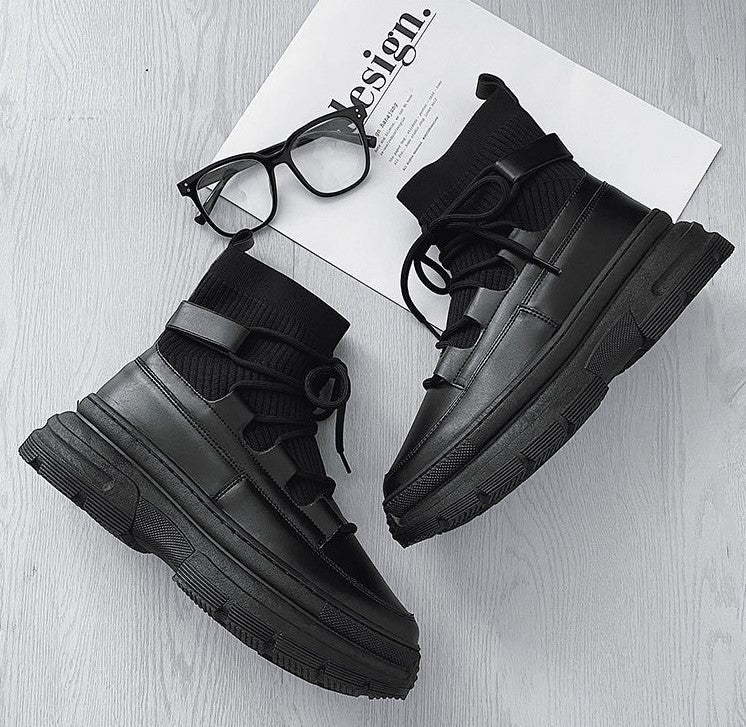 platform leather boots EN107