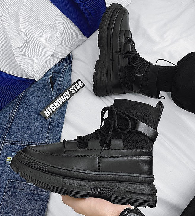 platform leather boots EN107