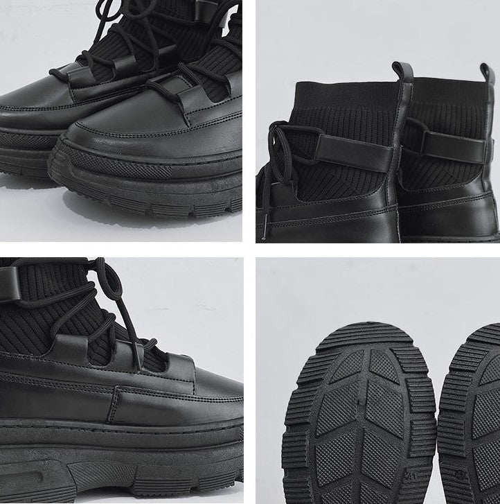 platform leather boots EN107