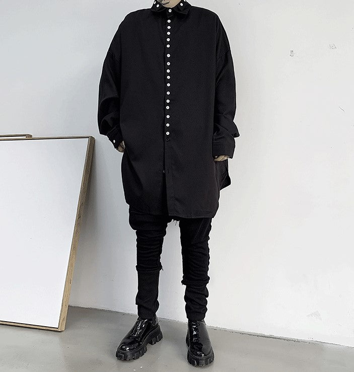 dark oversized shirt EN116