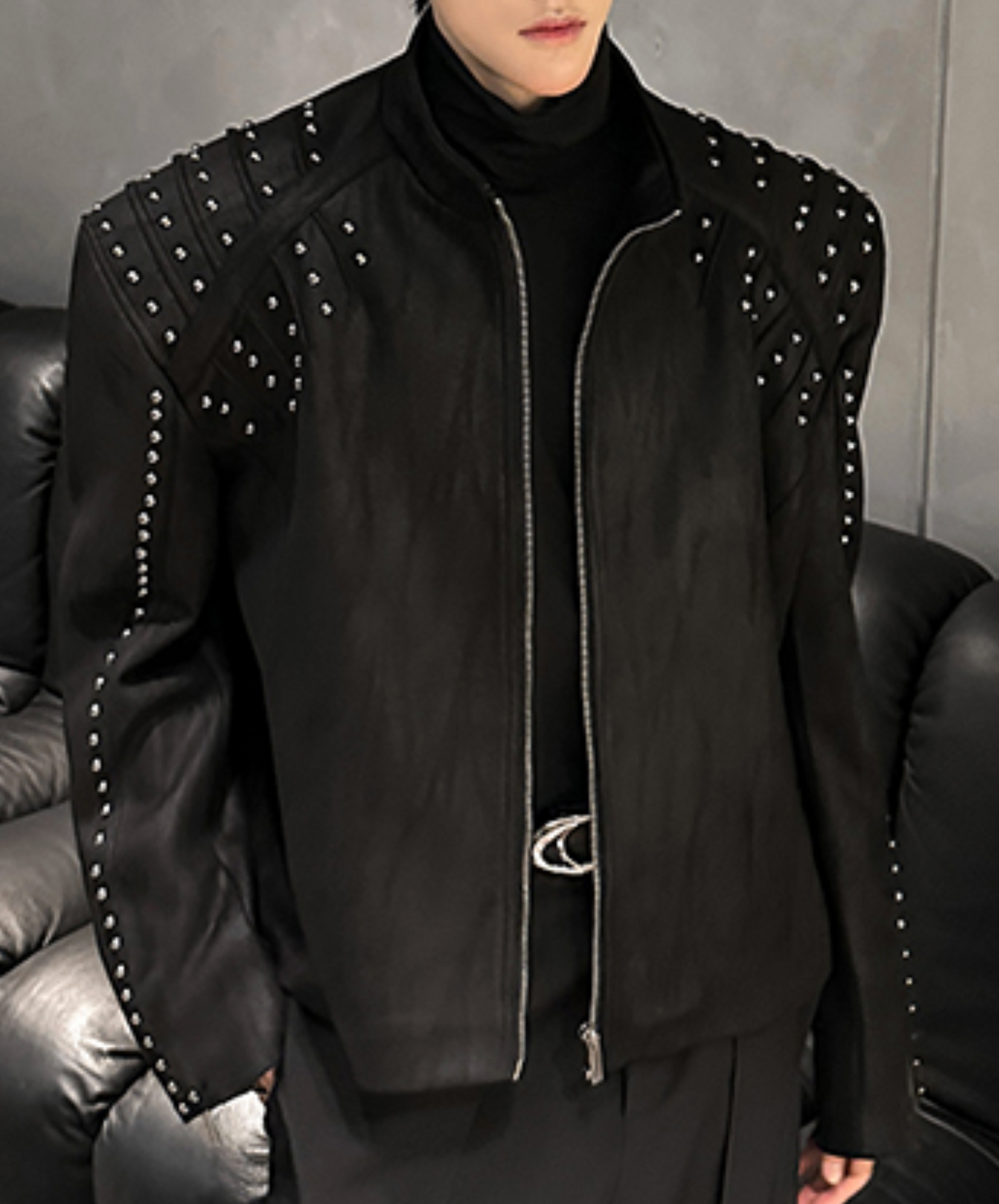 metal stud embellished shorts jacket EN2505