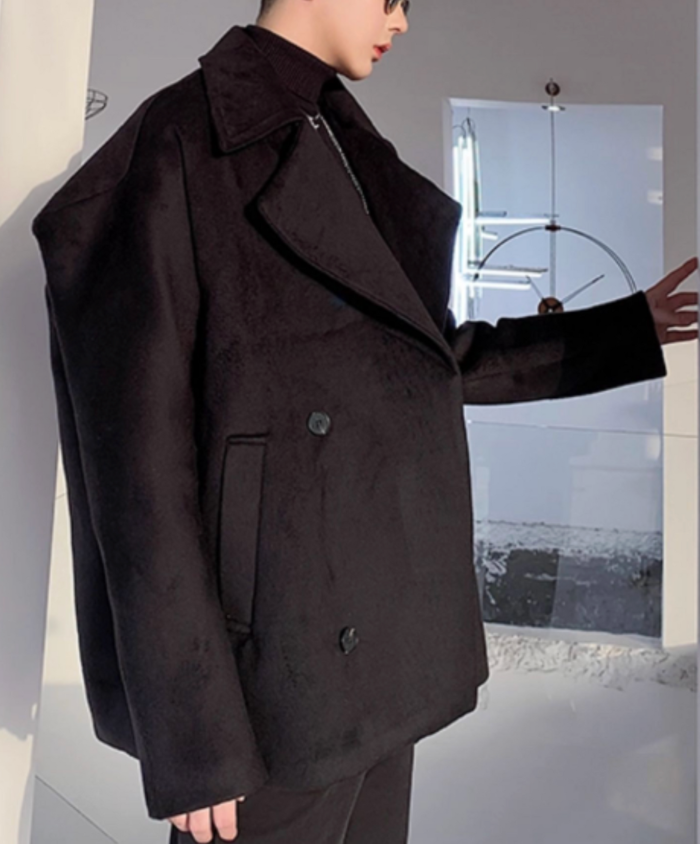 dark double-breasted with lapels jacket EN2528