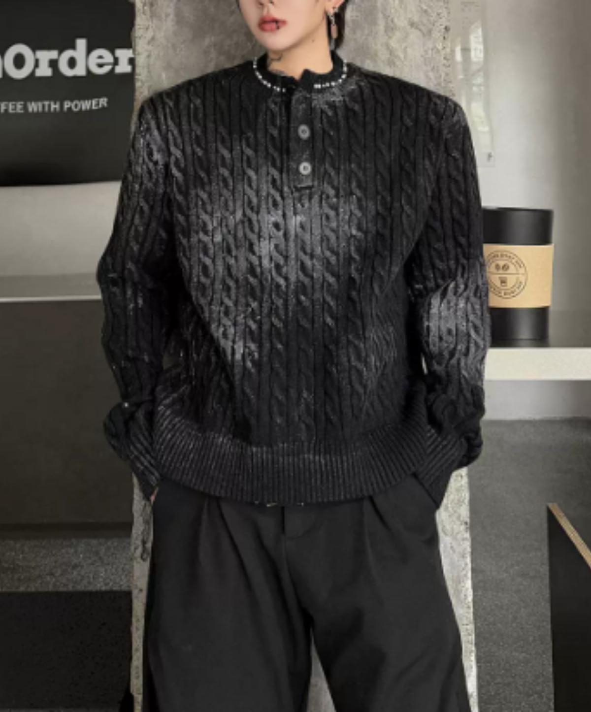 cable-knit with a distressed finish sweater EN3241