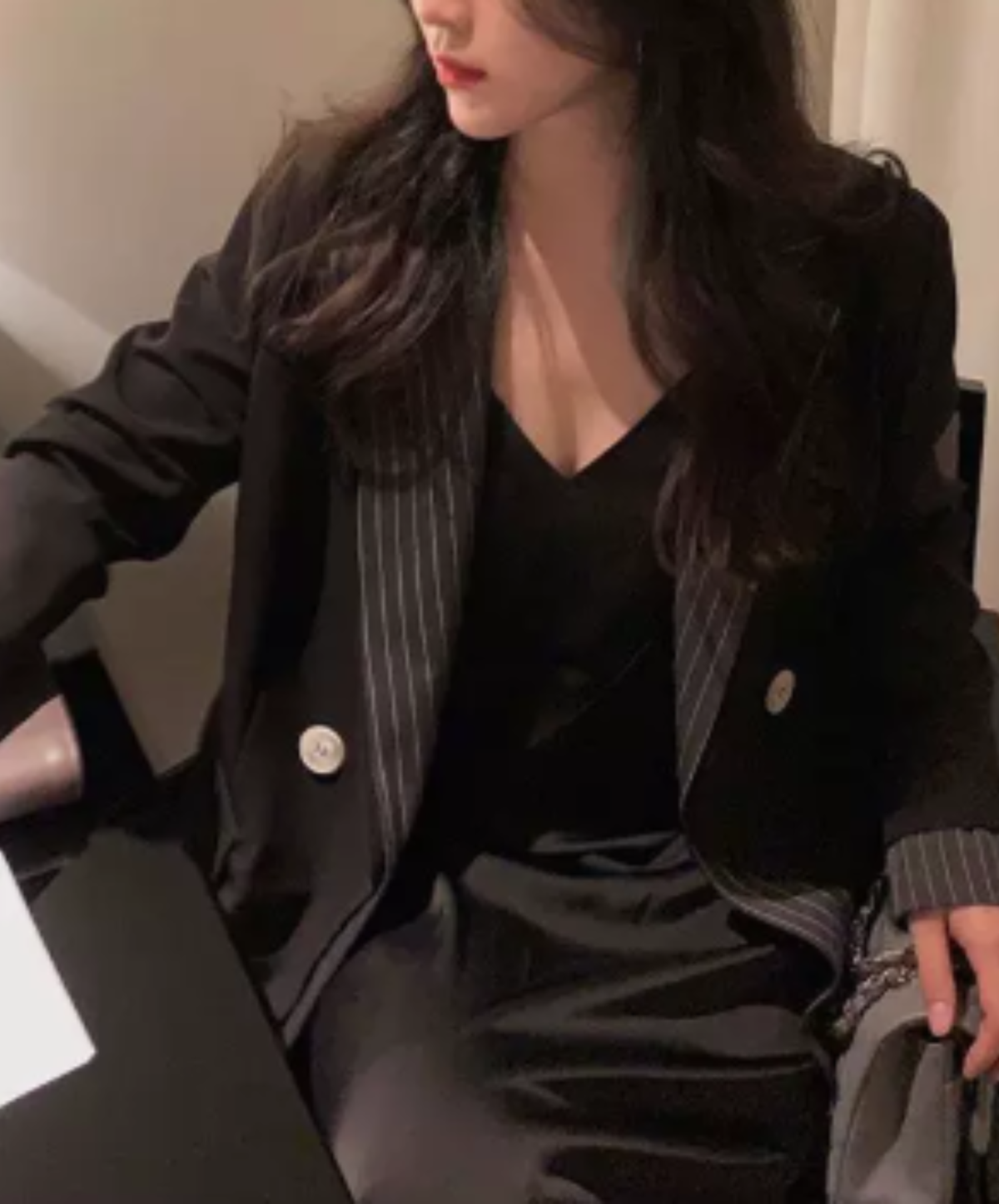 striped double-breasted design jacket EN3224