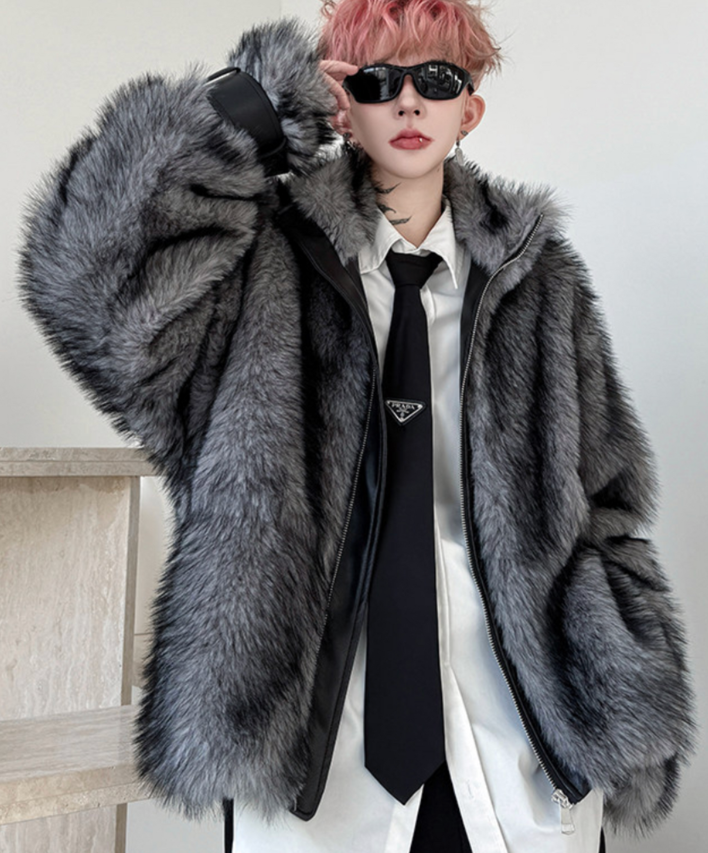 wolf-style fake fur jacket EN2618