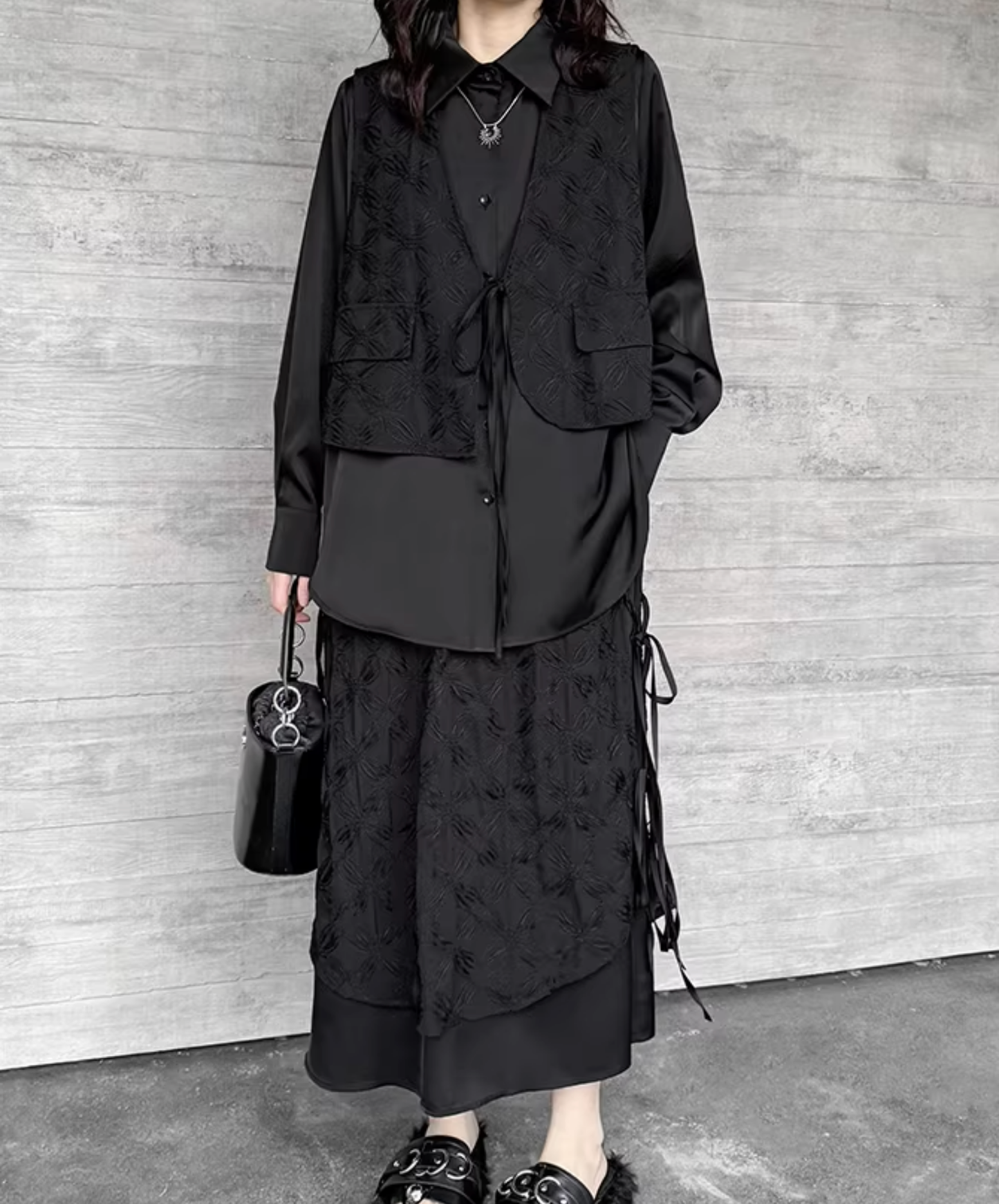 dark fake two-piece irregular style skirt EN2807