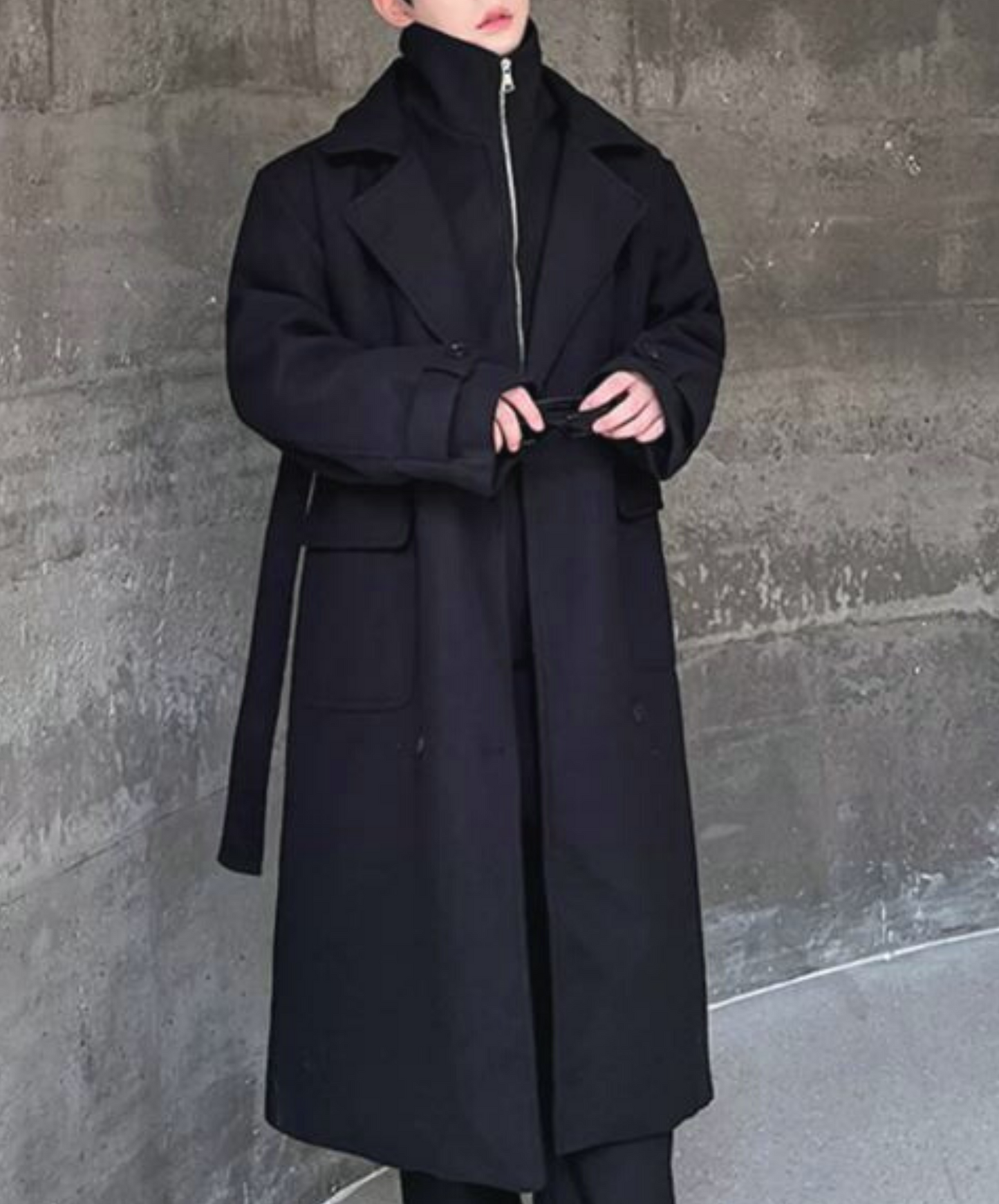 layered double-breasted coat EN1376