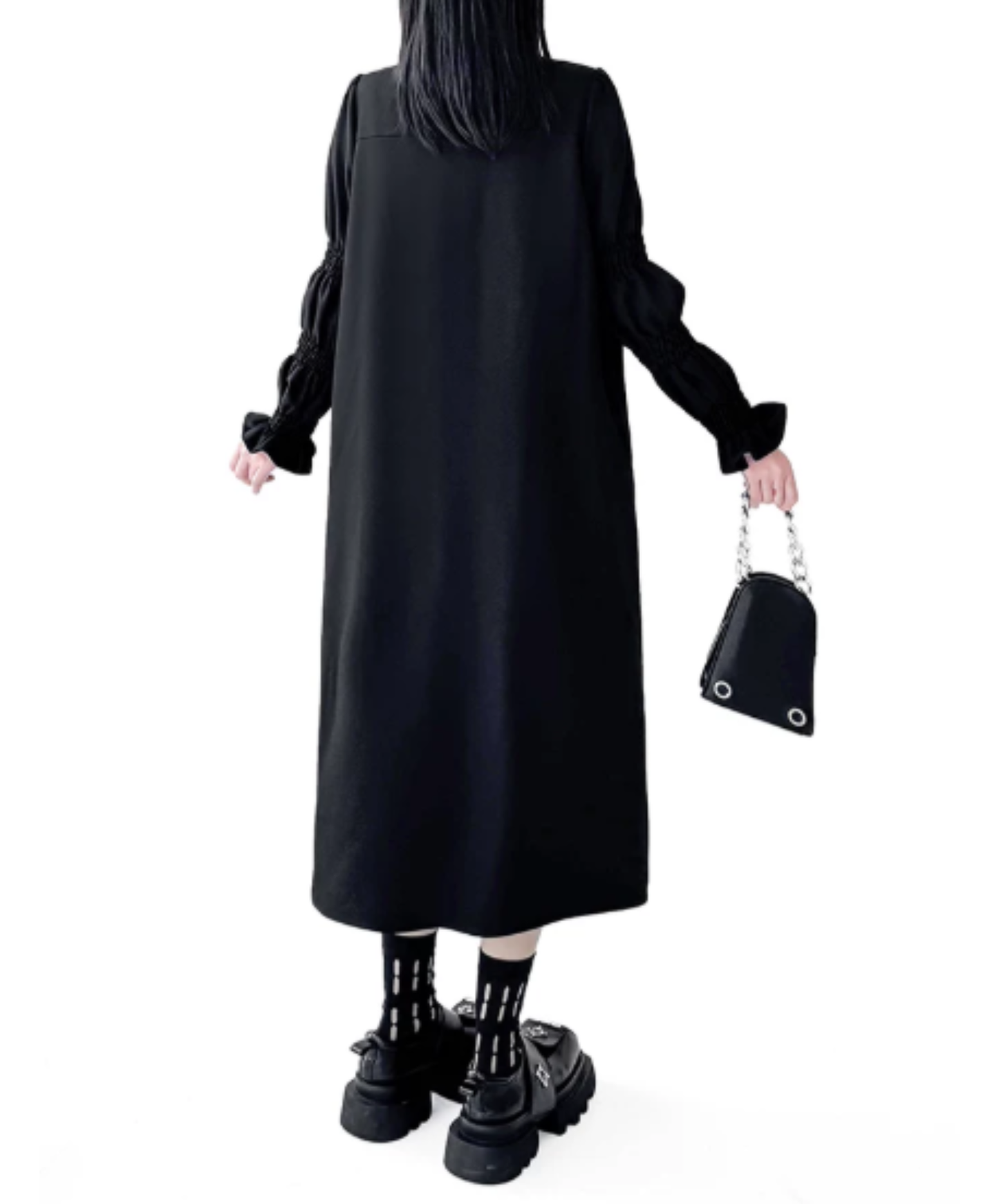 dark double-belt detail long shirt EN3015