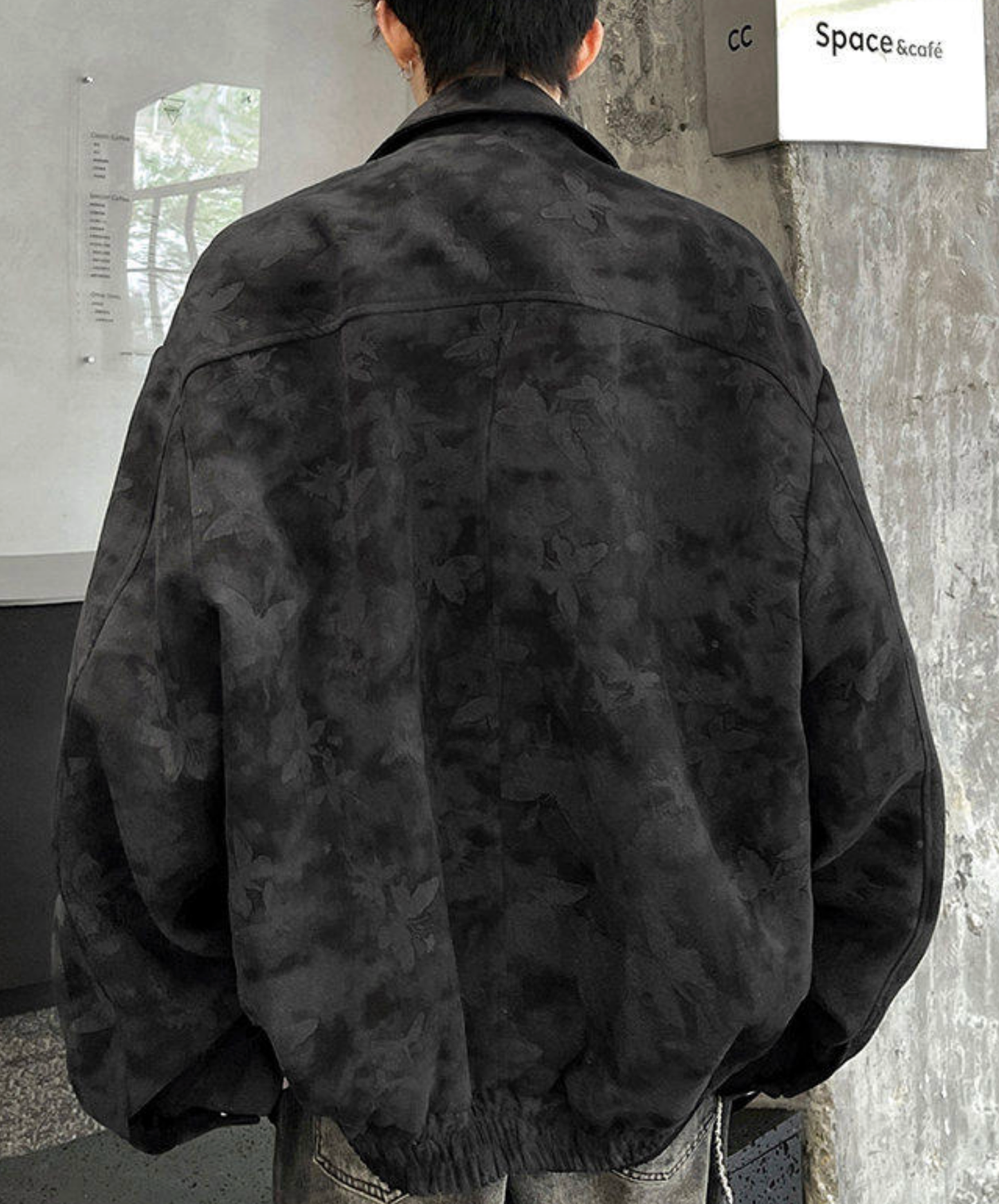 retro butterfly print fireman hook jacket EN2700