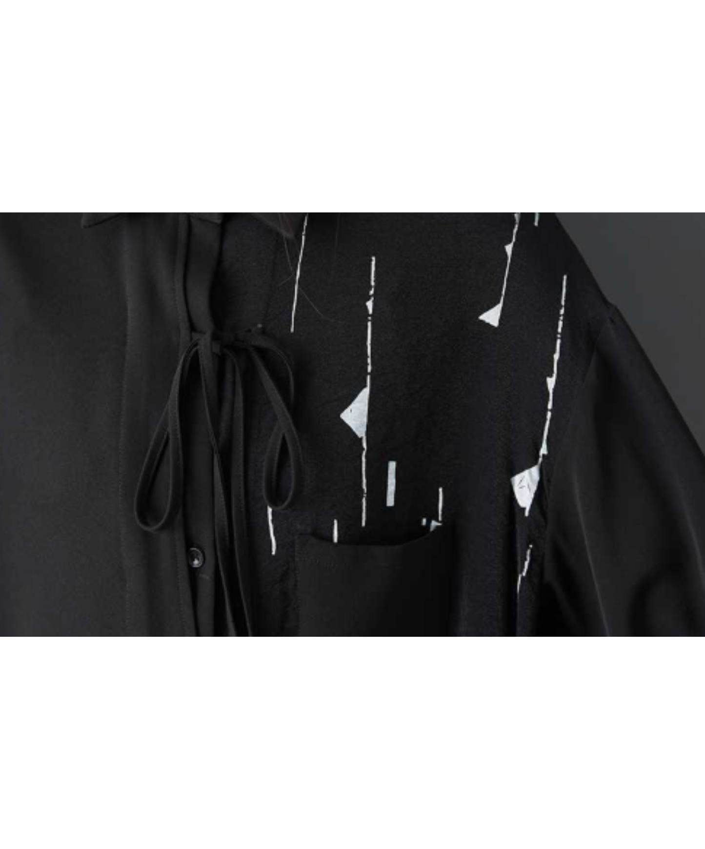 dark splicing print ribbon shirt EN3072