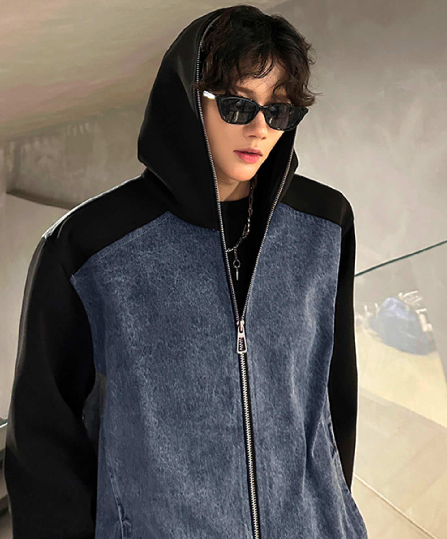 【style83】dark mode outfit set EN2584（jacket + hoodie + pants set）