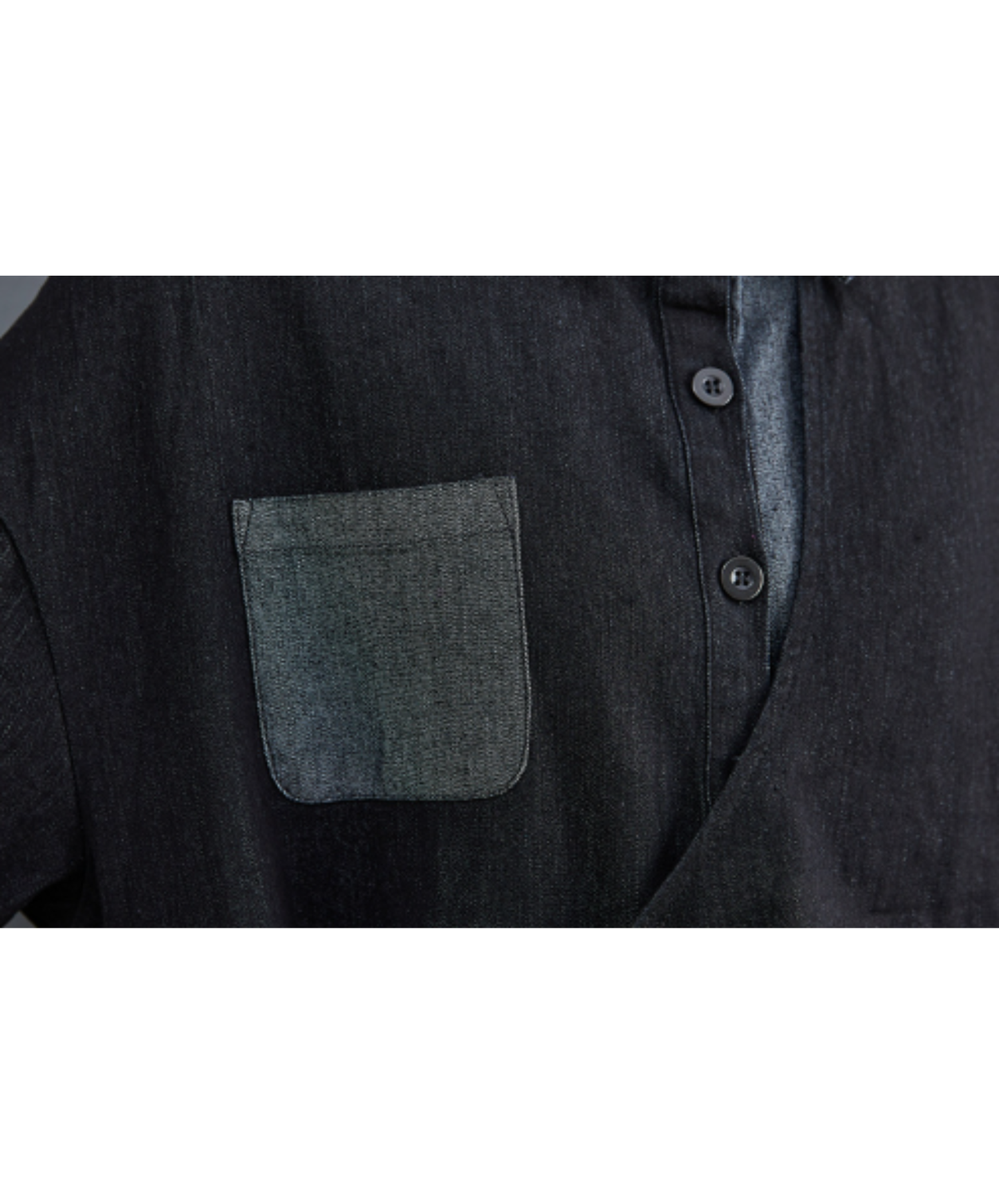 oversized style with denim paneling long shirt EN3067
