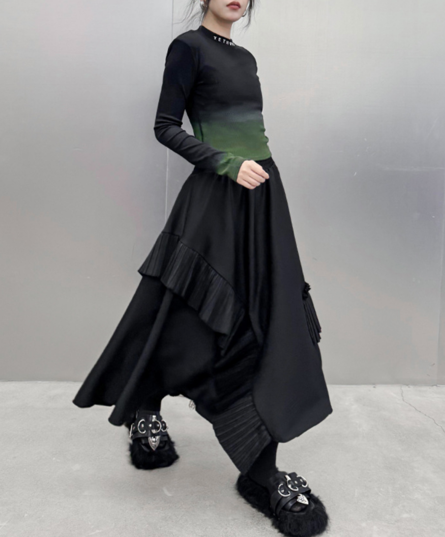 pleated ruffle decoration skirt EN2334