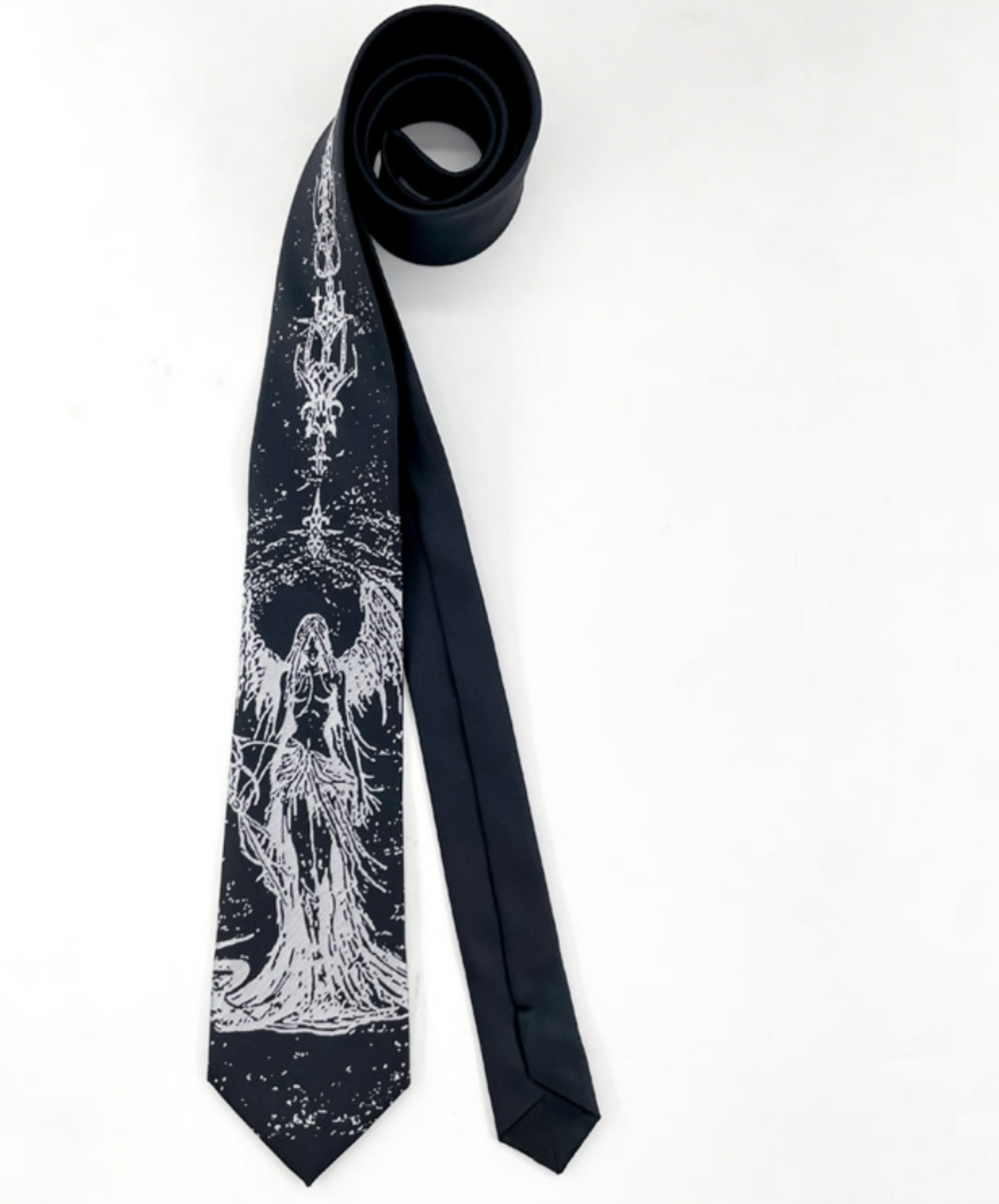 hell goddess motif punk rock necktie EN1714