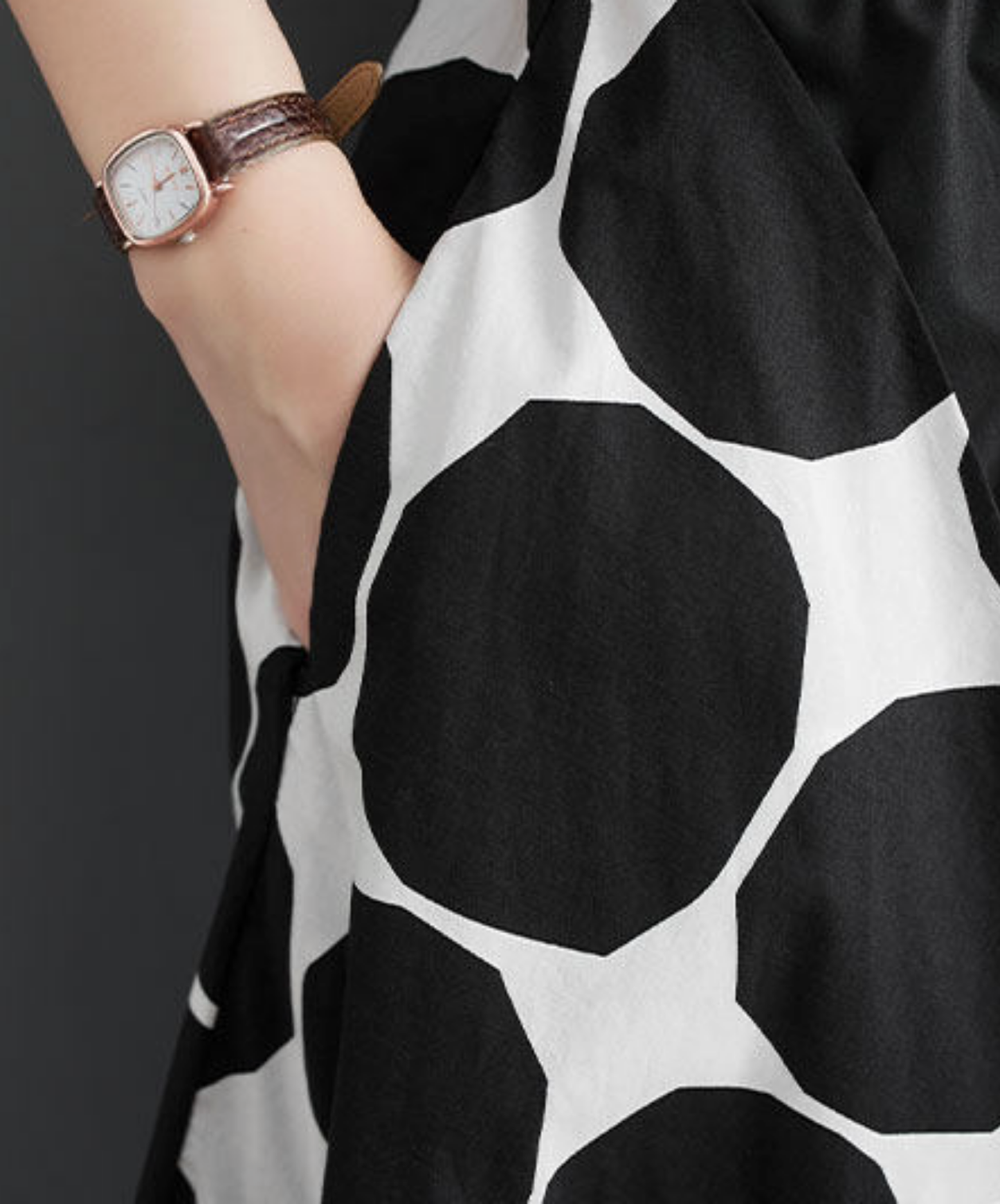 large polka dot monochrome wide pants EN2771