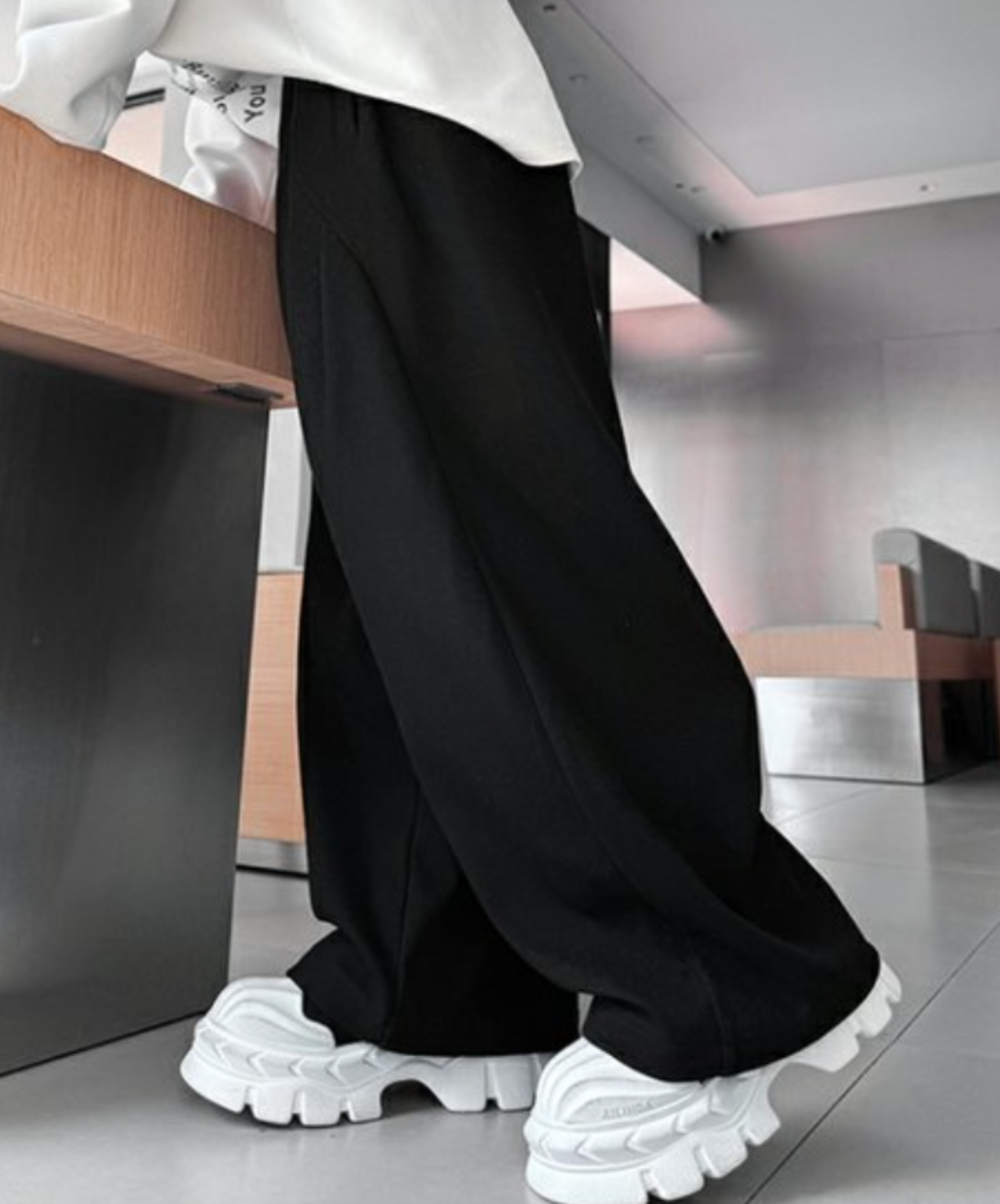 casual tuck wide pants EN2072