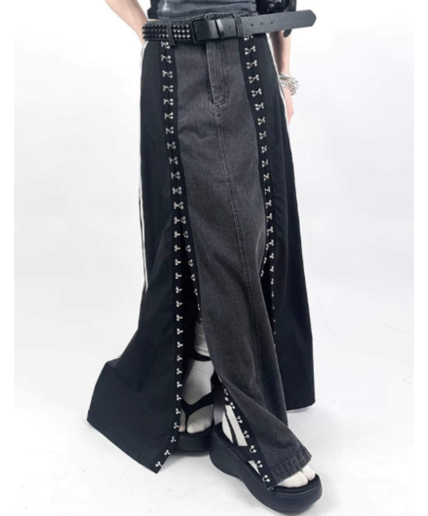 hook slit design long skirt EN2944