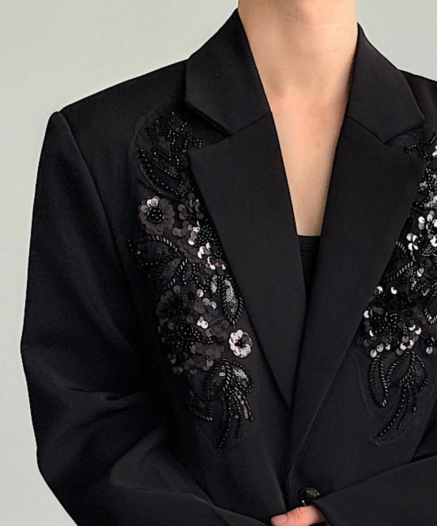 sequin 3d flower embroidery jacket EN2519