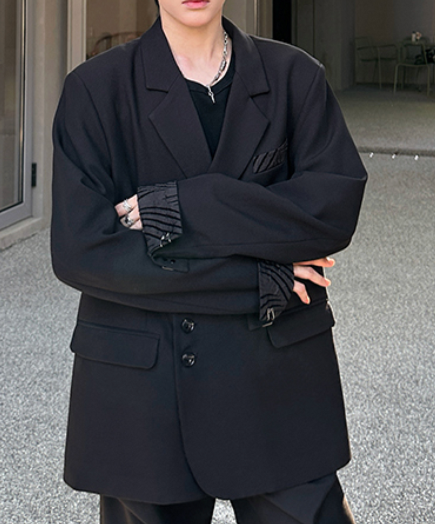 patchwork oversized jacket EN2493