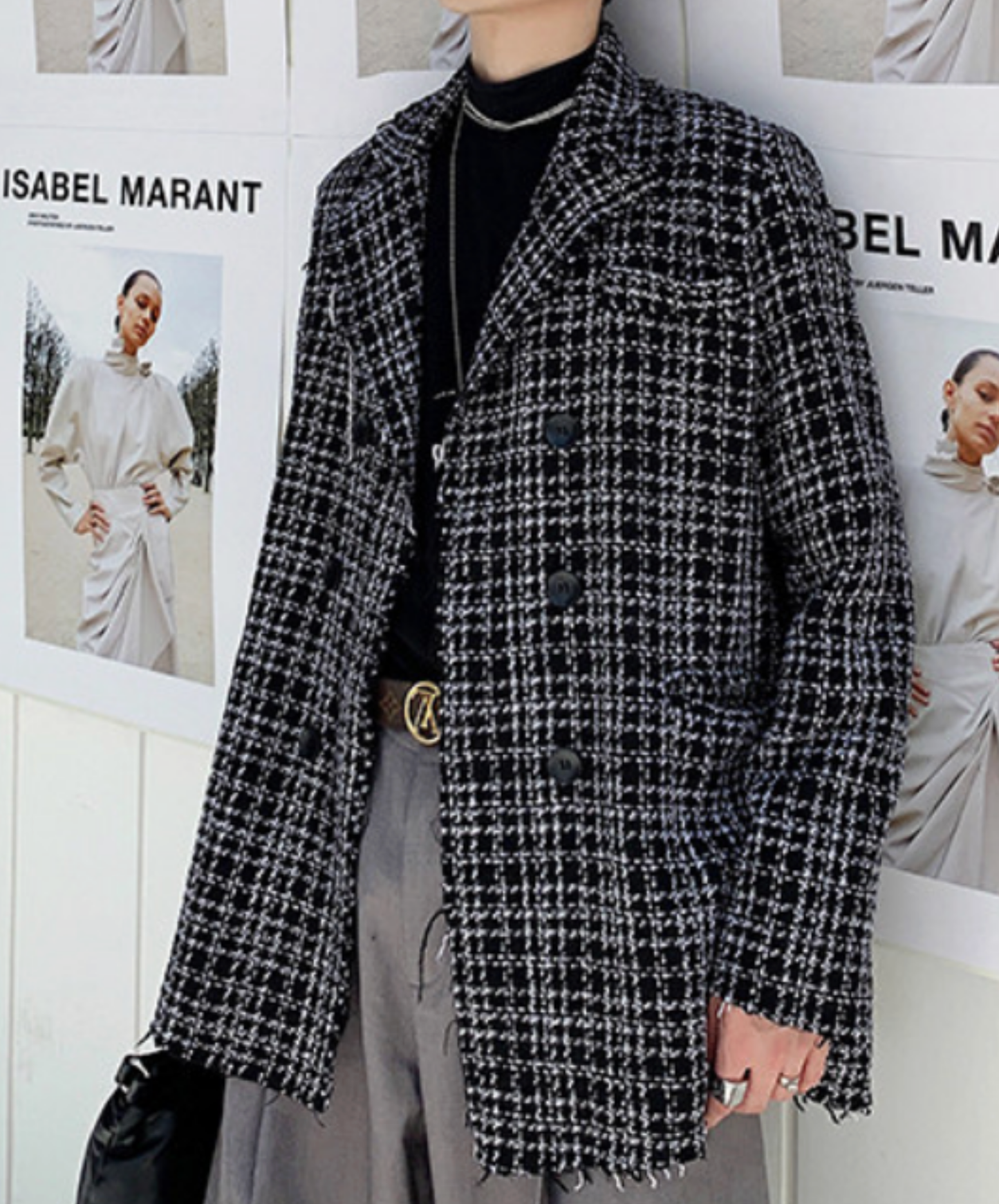 korean retro frayed edge design jacket EN2685