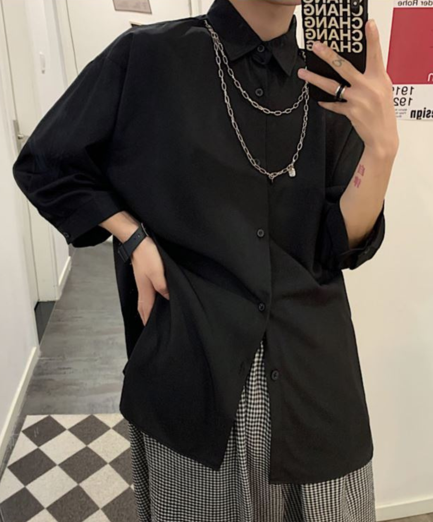 【style96】dark mode outfit set EN2870（jacket + shirt + skirt set）