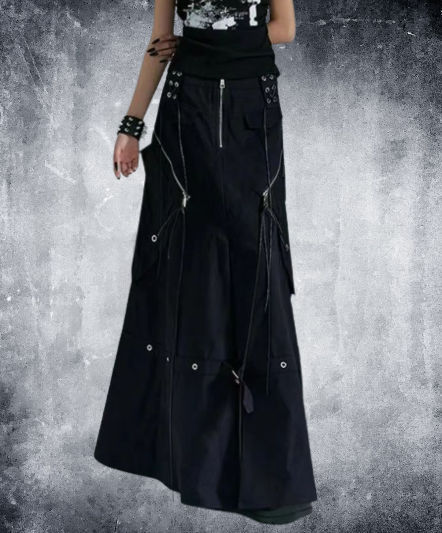 【style106】dark mode outfit set EN3090（shirt + skirt set）