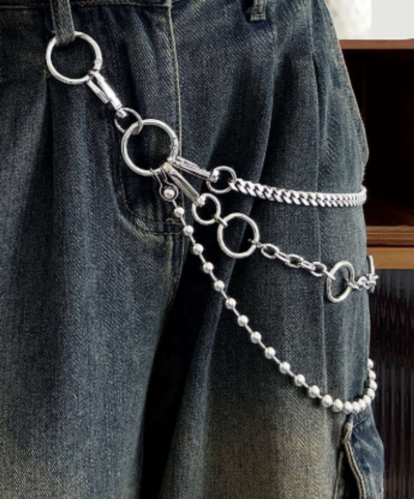 three types of metal wallet chains EN2788