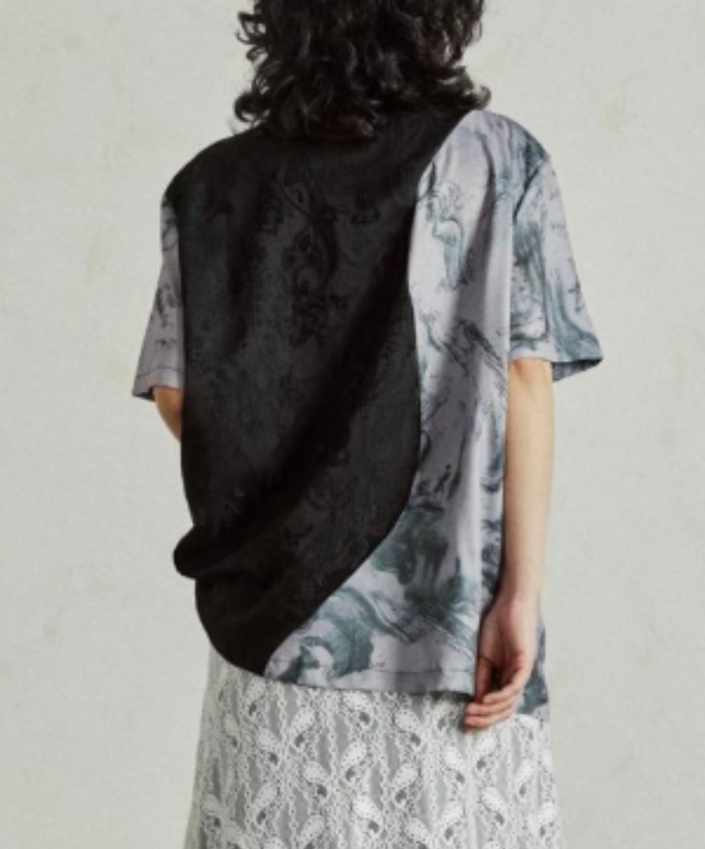 jacquard patchwork marble pattern shirt EN2924
