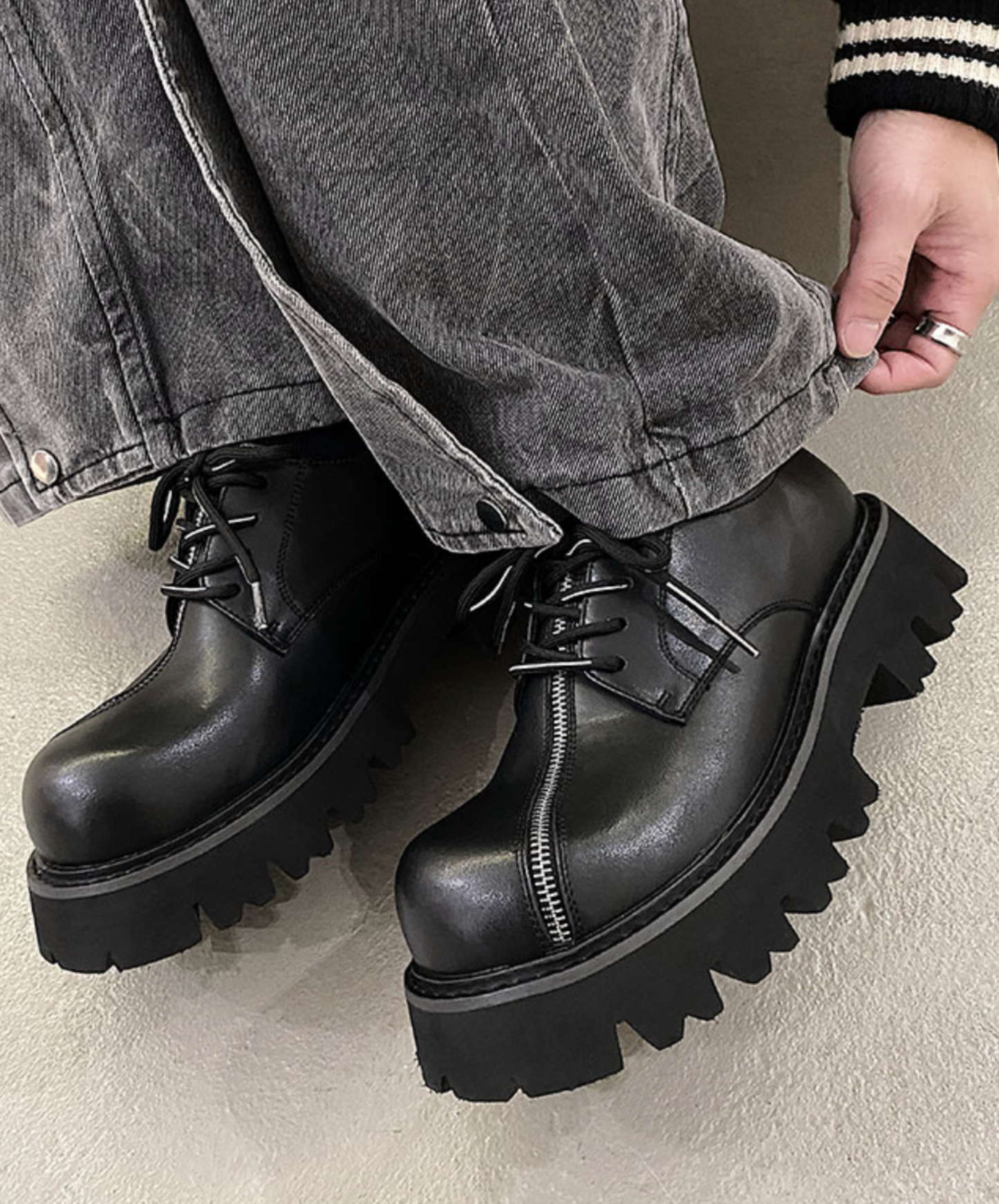 diagonal zipper design shoes EN2080