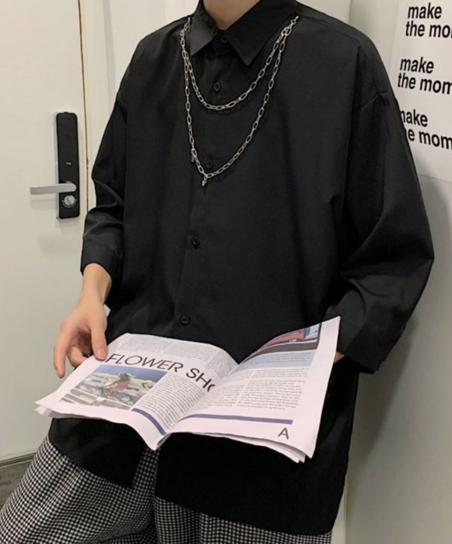 【style80】dark mode outfit set EN2536（jacket + shirt + pants set）