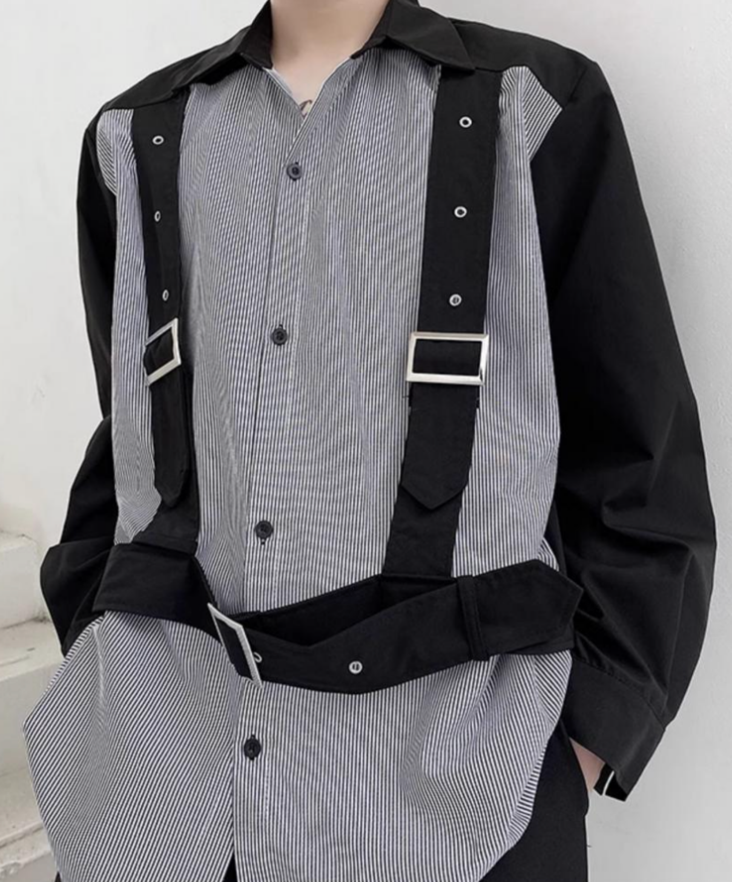 extra-thick belt with decorative stripes shirt EN2843