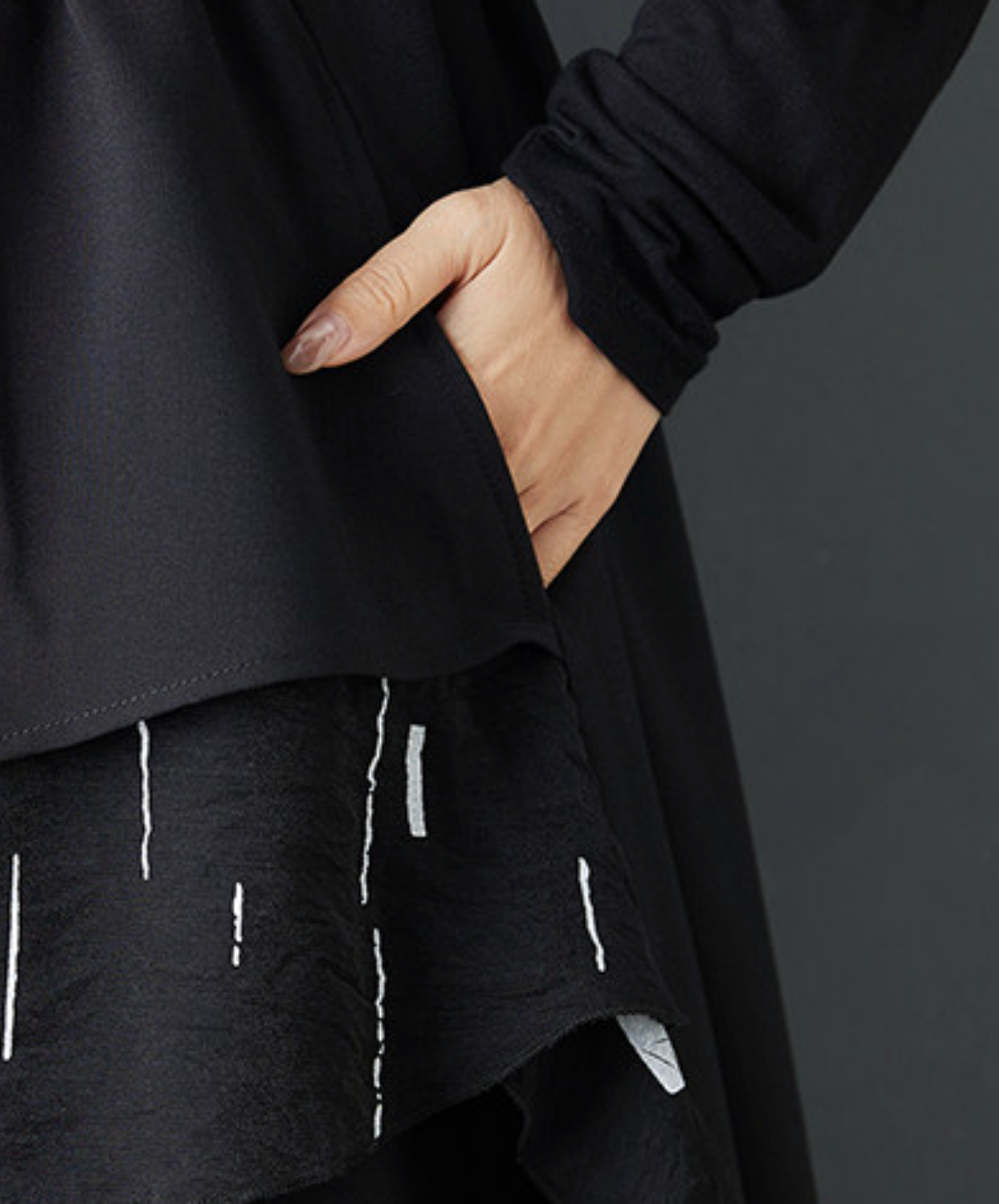 splicing print drapes skirt EN2755