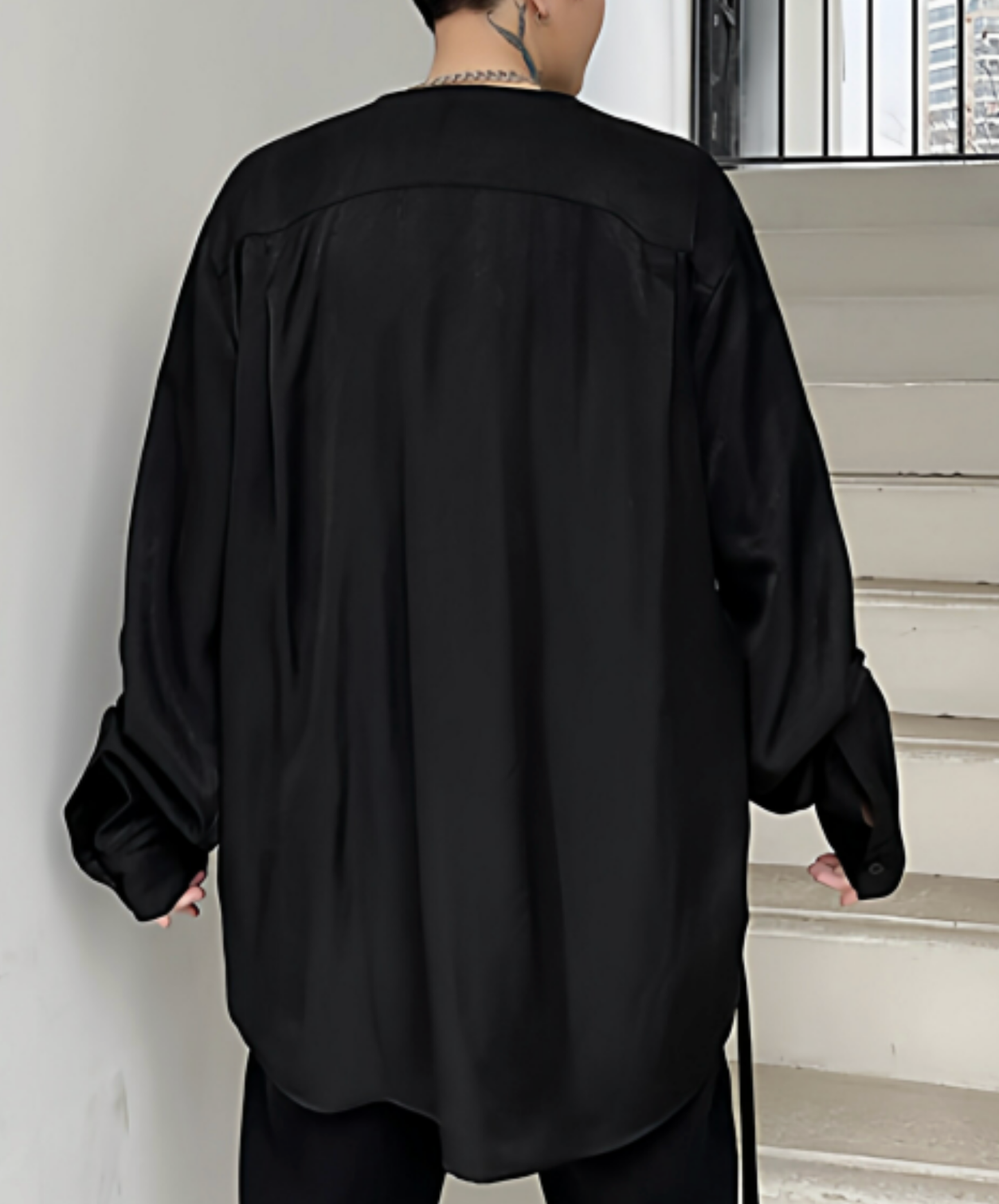 dark asymmetrical front shirt EN2763