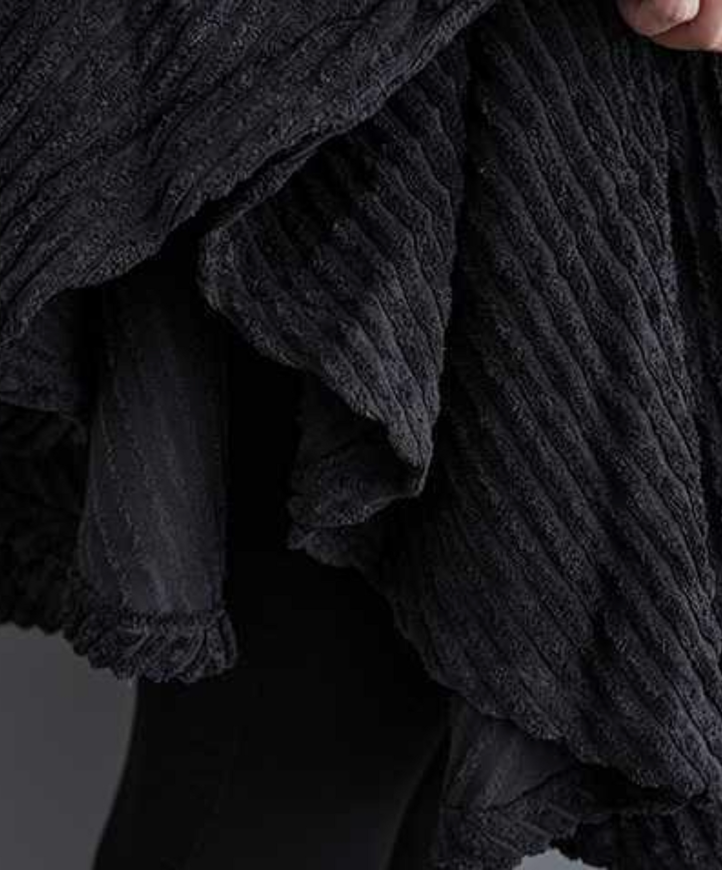 corduroy poncho hoodie EN2443