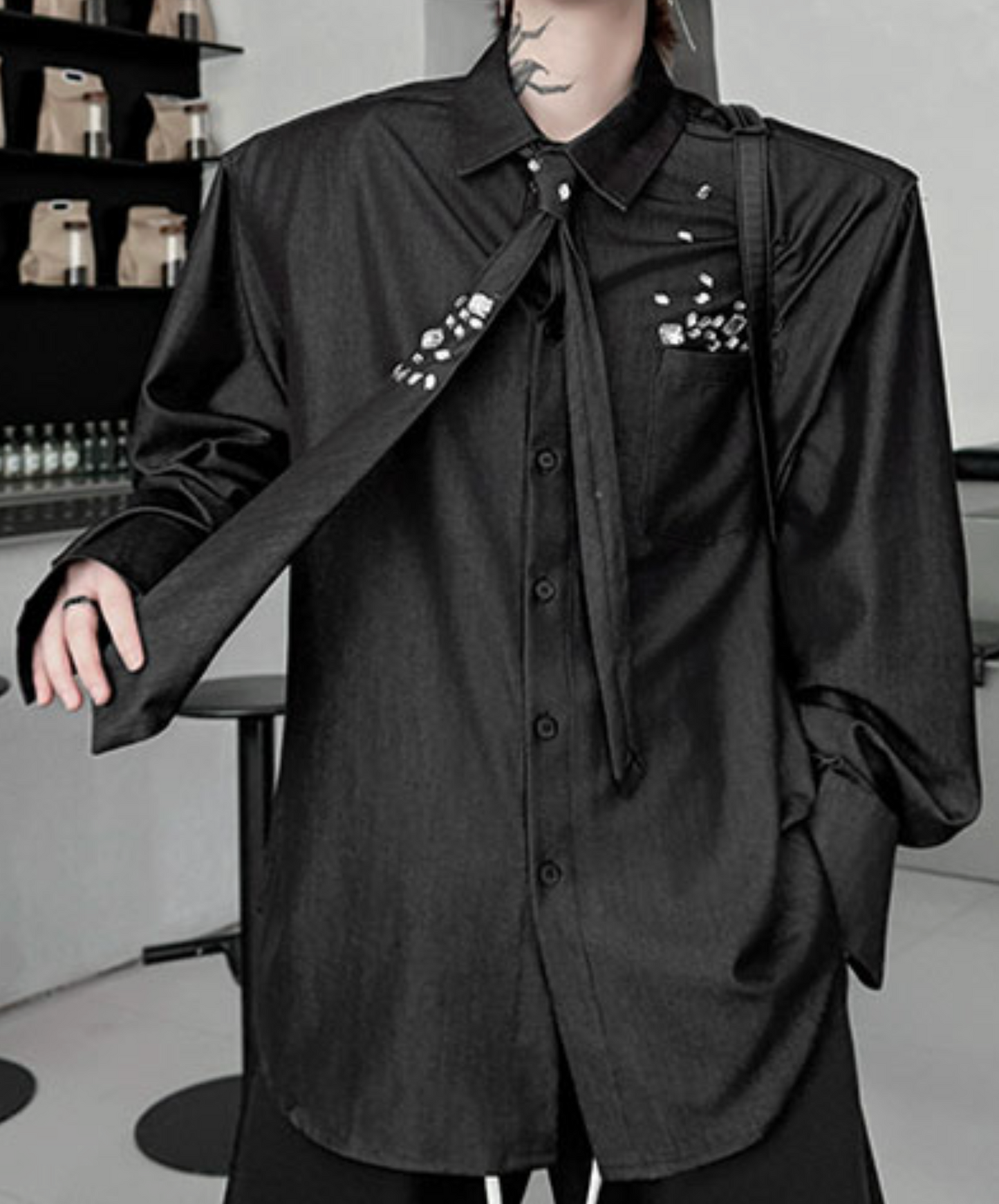 casual denim tie included shirt EN2470