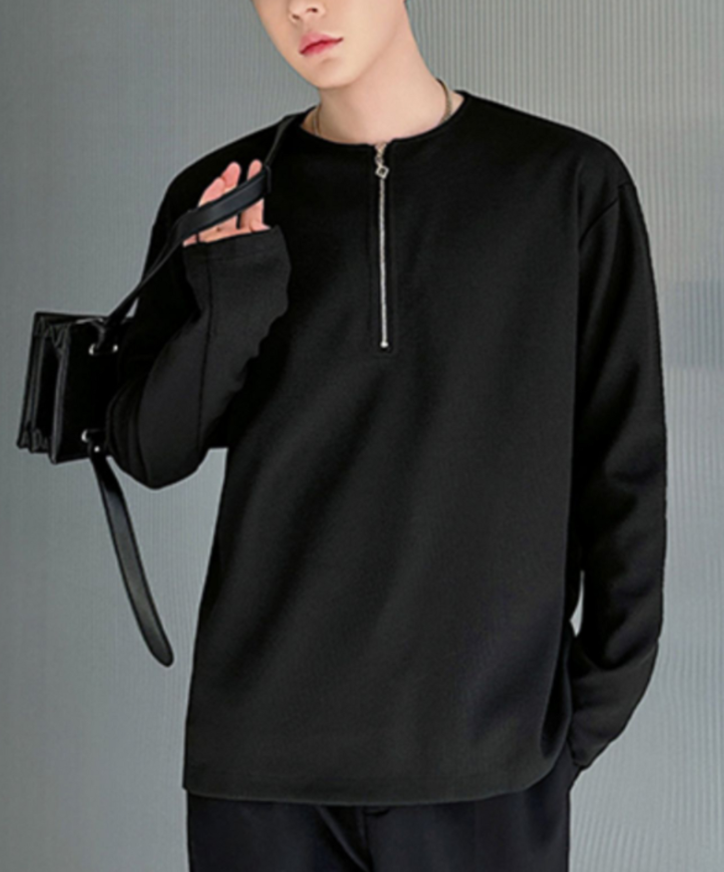 luxury zip-up design bottling long t-shirt EN1629