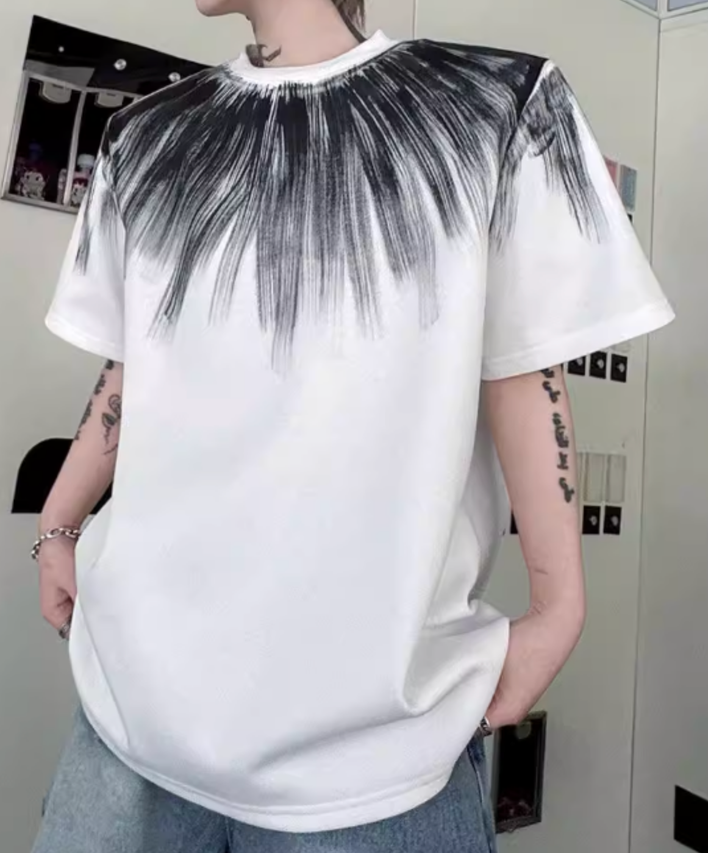 radial pattern short sleeves t-shirt EN2824