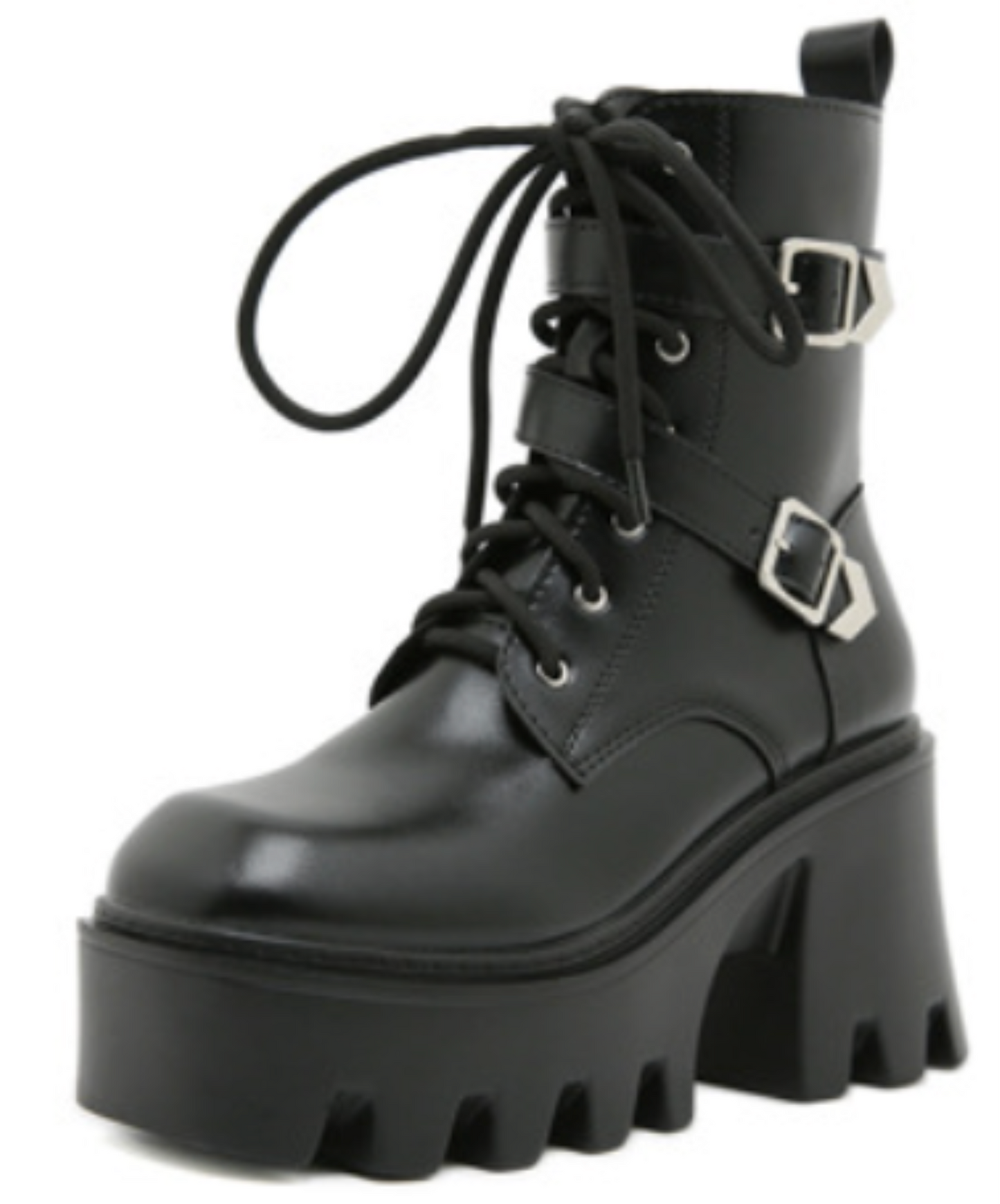 wave-shaped sole double belt boots EN2610